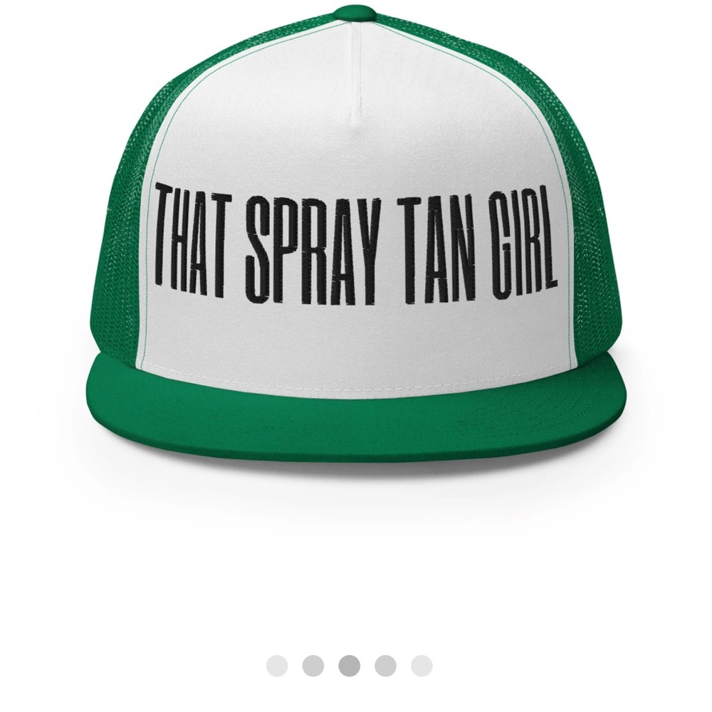 Green and White Graphic Trucker Hat